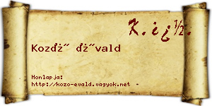 Kozó Évald névjegykártya
